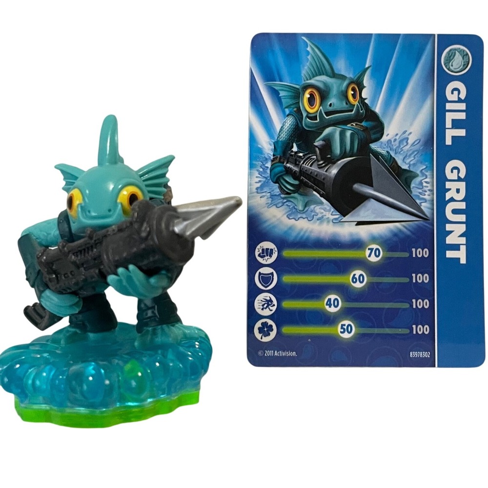 Skylanders Spyros Adventure Gill‎ Grunt Figure With Card